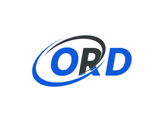 ORD letter creative modern elegant swoosh logo design