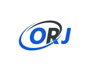 Obraz premium ORJ letter creative modern elegant swoosh logo design