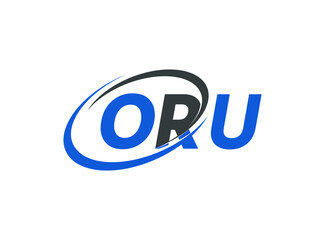 Obraz premium ORU letter creative modern elegant swoosh logo design