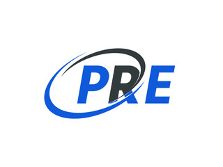 PRE letter creative modern elegant swoosh logo design