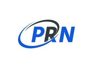 PRN letter creative modern elegant swoosh logo design