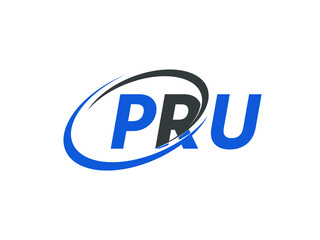 PRU letter creative modern elegant swoosh logo design