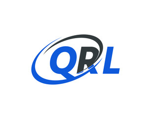 QRL letter creative modern elegant swoosh logo design