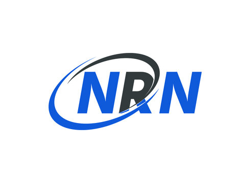 NRN letter creative modern elegant swoosh logo design