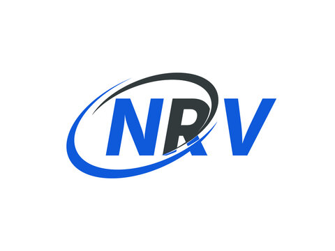 NRV letter creative modern elegant swoosh logo design