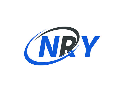 NRY letter creative modern elegant swoosh logo design