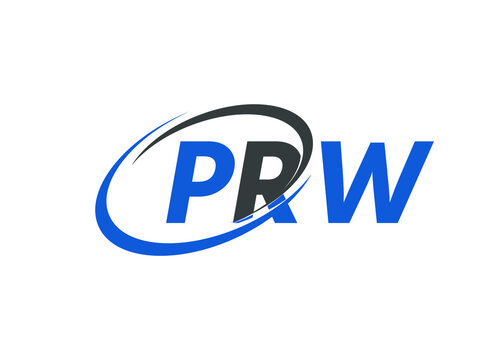 PRW letter creative modern elegant swoosh logo design