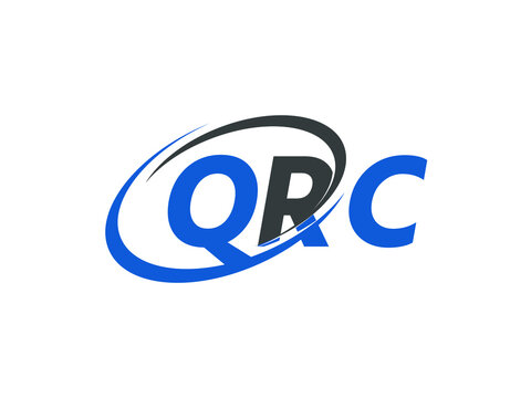 QRC letter creative modern elegant swoosh logo design