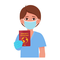 Doctor holding global immunity passport