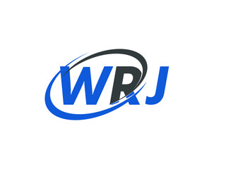 WRJ letter creative modern elegant swoosh logo design