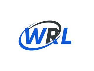 WRL letter creative modern elegant swoosh logo design