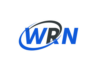 WRN letter creative modern elegant swoosh logo design
