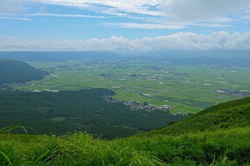 Fototapeta na wymiar 夏の大観峰の眺望