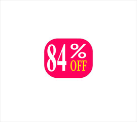 84 offer tag discount vector icon stamp