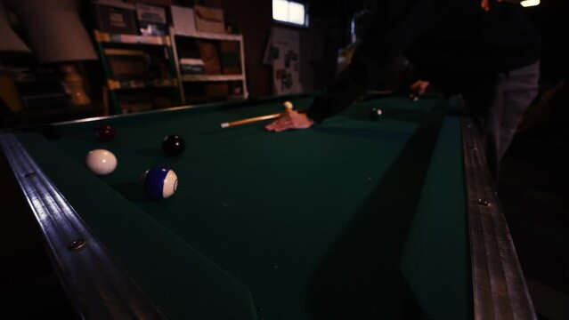 Sinking a shot. Starting in regular and switching to a smooth slow motion sink.