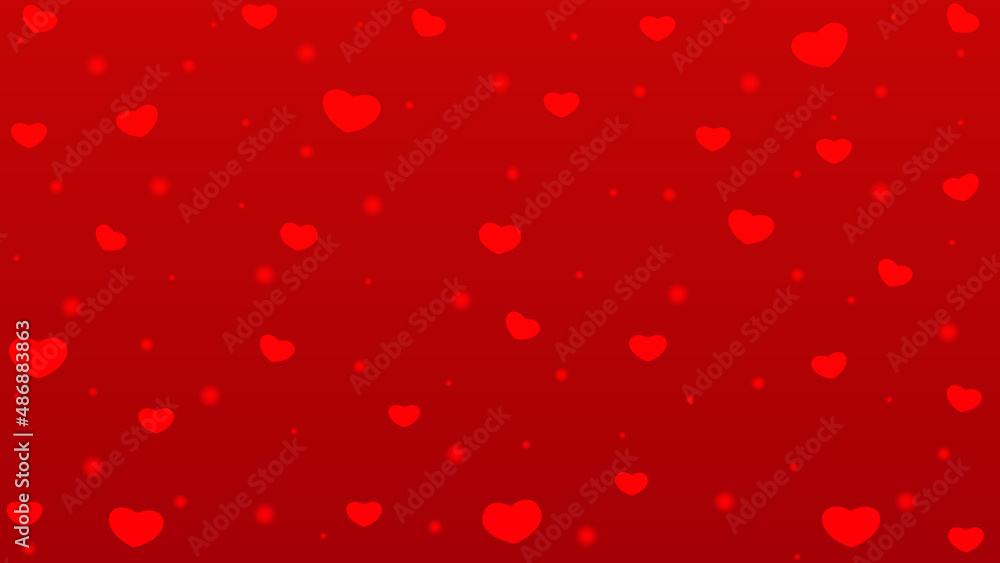 Aufkleber red heart shapes and dots on a red gradient background.