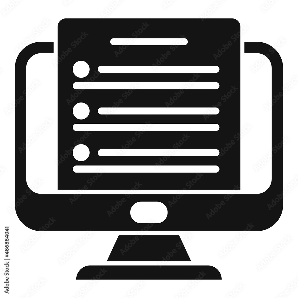 Poster pc work list icon simple vector. business checklist