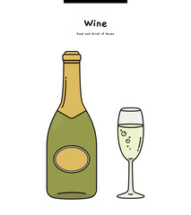 These are sparkling wine bottles and wine glasses.	
