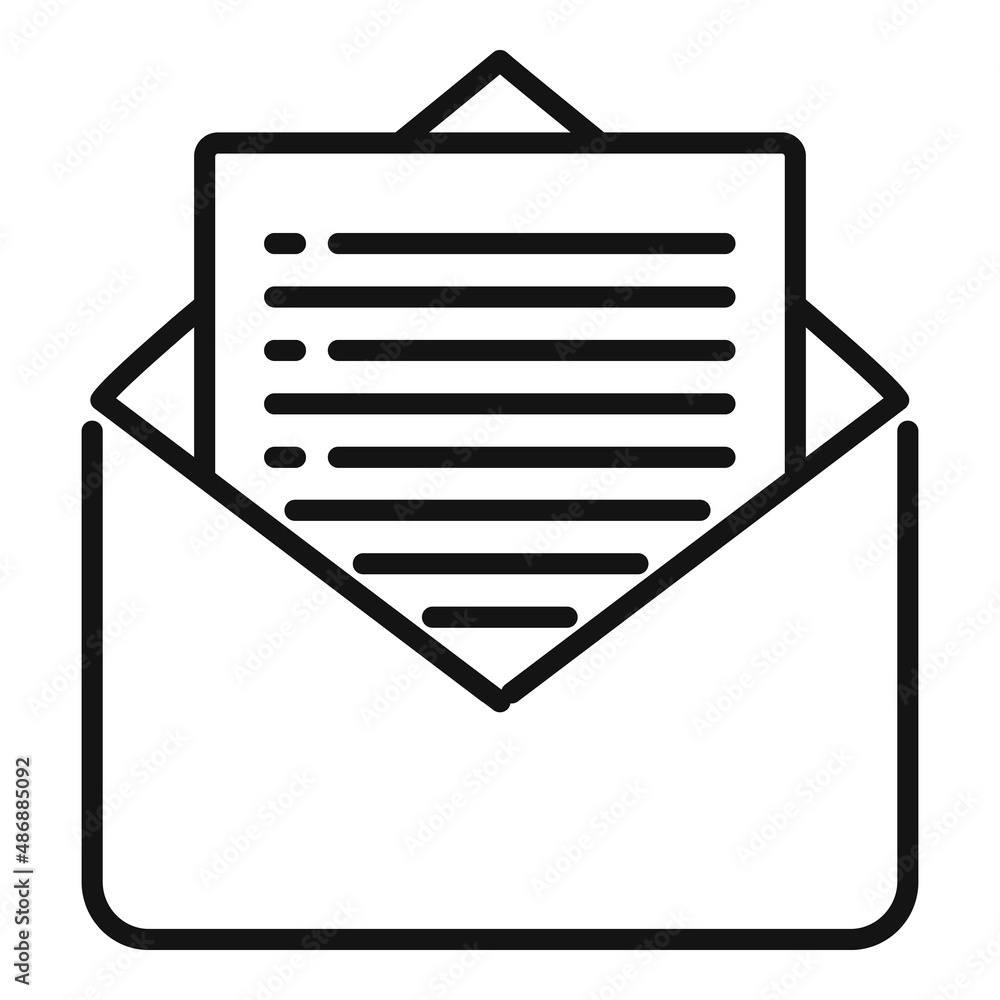 Aufkleber mail report icon outline vector. document paper