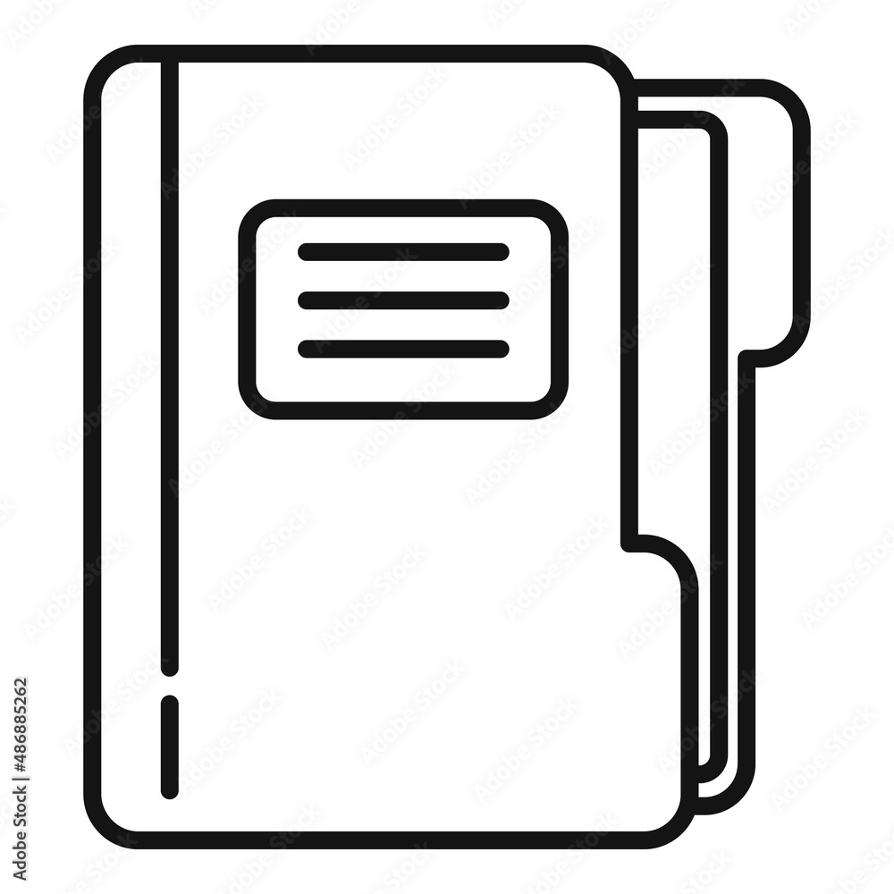 Aufkleber task folder icon outline vector. business test