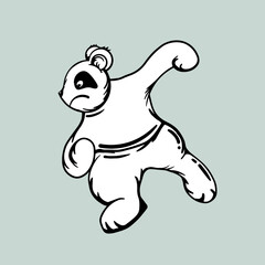 hand drawing panda vector stock template 