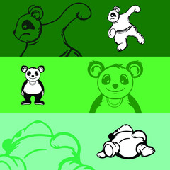 Fototapeta premium hand drawing panda vector stock template 
