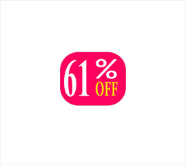 61 offer tag discount vector icon stamp