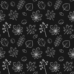 Black and White Autumn Pattern