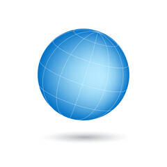 地球　ワイヤーフレーム　青　ベクター素材