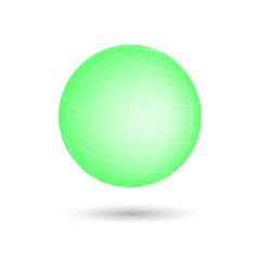 地球　ワイヤーフレーム　グリーン　ベクター素材