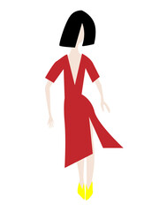 Obraz na płótnie Canvas Mannequin in red dress