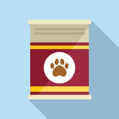 Dog tin can icon flat vector. Animal feed