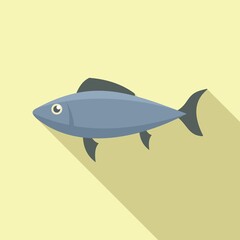 Dog food fish icon flat vector. Animal pet