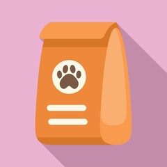 Dog nutrition icon flat vector. Pet food