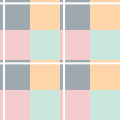 Vector seamless checkered pattern. Pastel colors