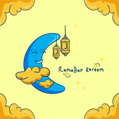 ramadan kareem greeting card. hand drawn ramadan kareem illustration