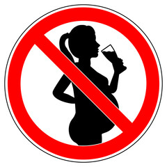 vsrr693 VectorSignRoundRed vsrr - german: Kein Alkohol während der Schwangerschaft . english: prohibition sign . no alcohol during pregnancy period . vector . pregnant woman . AI 10 / EPS 10 . g11194