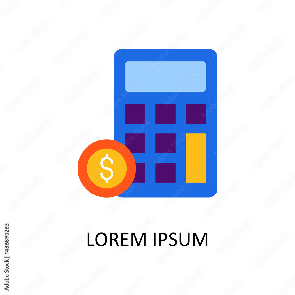 Poster calculator vector flat icon design illustration. banking and payment symbol on white background eps 