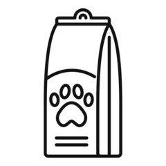 Dog food package icon outline vector. Animal feed