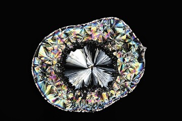 Chemistry and art. This is citric acid, a  common food preservative, photographed crystallized on a...