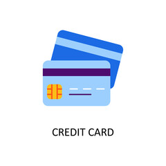 Credit Card Vector Flat Icon Design illustration. Banking and Payment Symbol on White background EPS 10 File