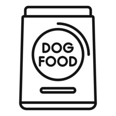 Modern dog food pack icon outline vector. Animal pet