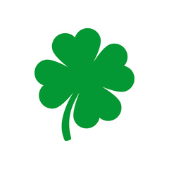 Lucky clover, Four leaf clover icon, Vector illustration