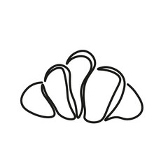 Trendy vector design for bakery or cafe. Illustration Croissant for packaging,logotype, labels, or signage. Lineart illustration of food for banner, flyer or menu