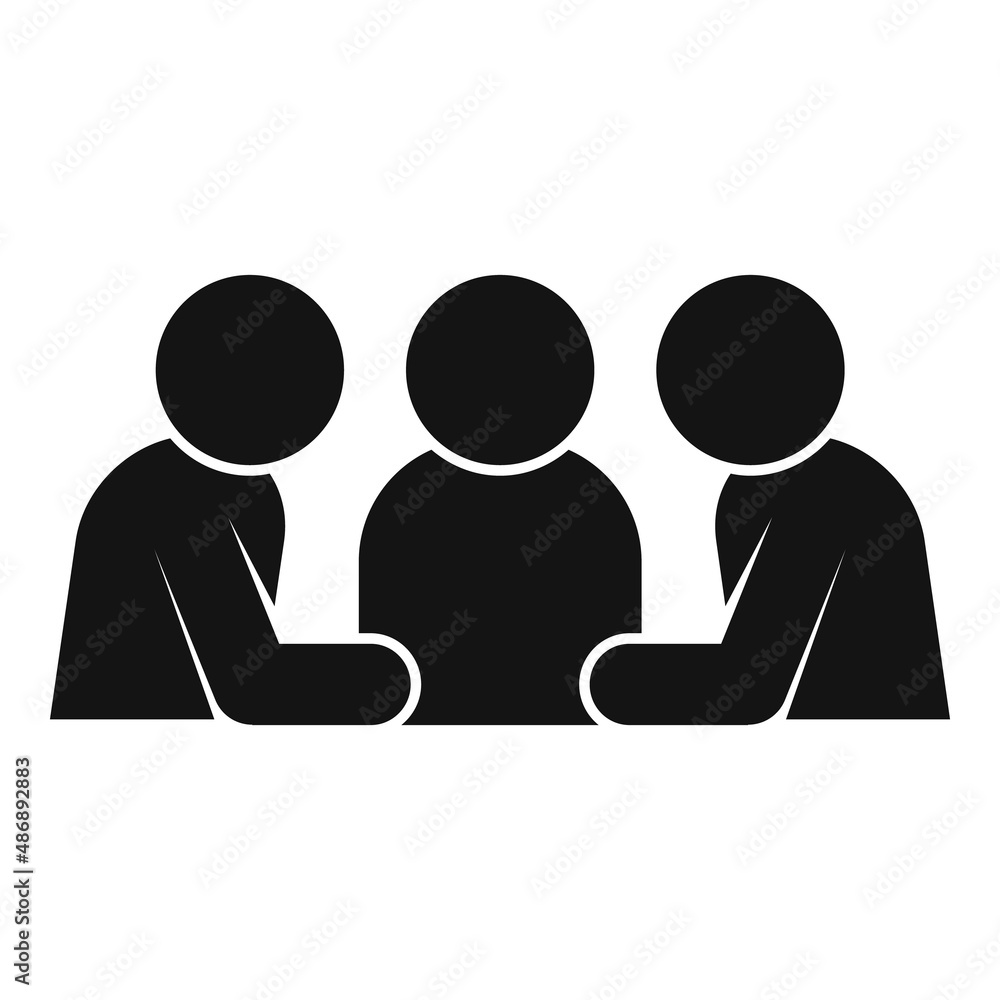 Poster group dialog icon simple vector. speak think