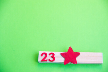 Background of Defender of the Fatherland Day. February 23. A clean notebook, a military cap, a St....