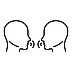 Talk business icon outline vector. Speak think