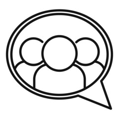 Group talk icon outline vector. Office chat