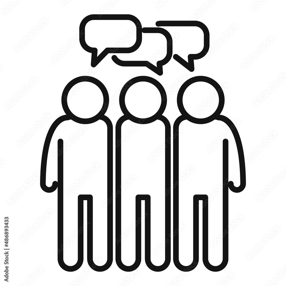 Poster people dialog icon outline vector. business dialog