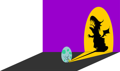 monster egg and shadow